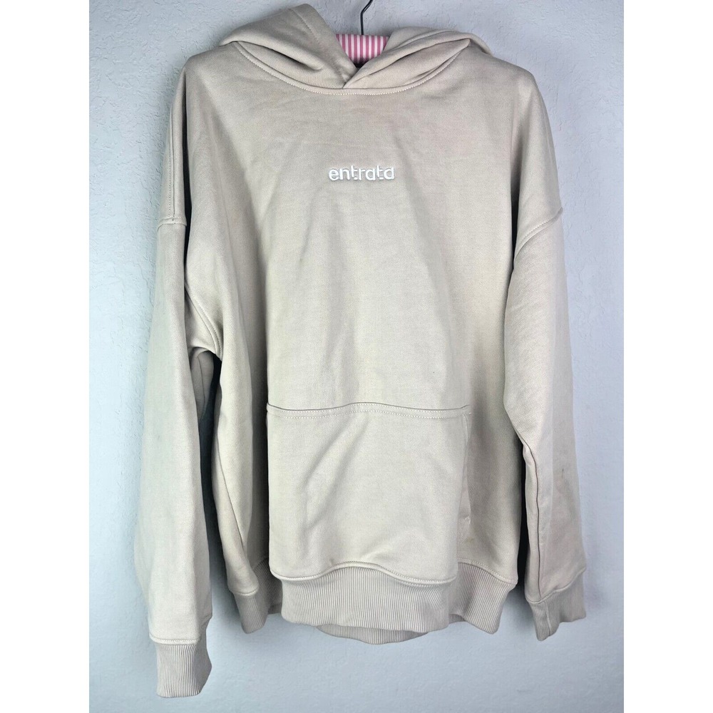 Entrata Breakaway 25 LuxHoodie Sz L Cream Pullover Sweatshirt Unisex Soft Cozy‎